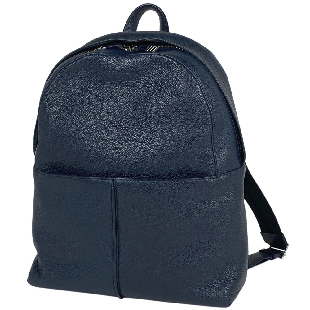 Christian Dior Homme Travel Backpack Daypack Rucksack Leather Navy Blue
